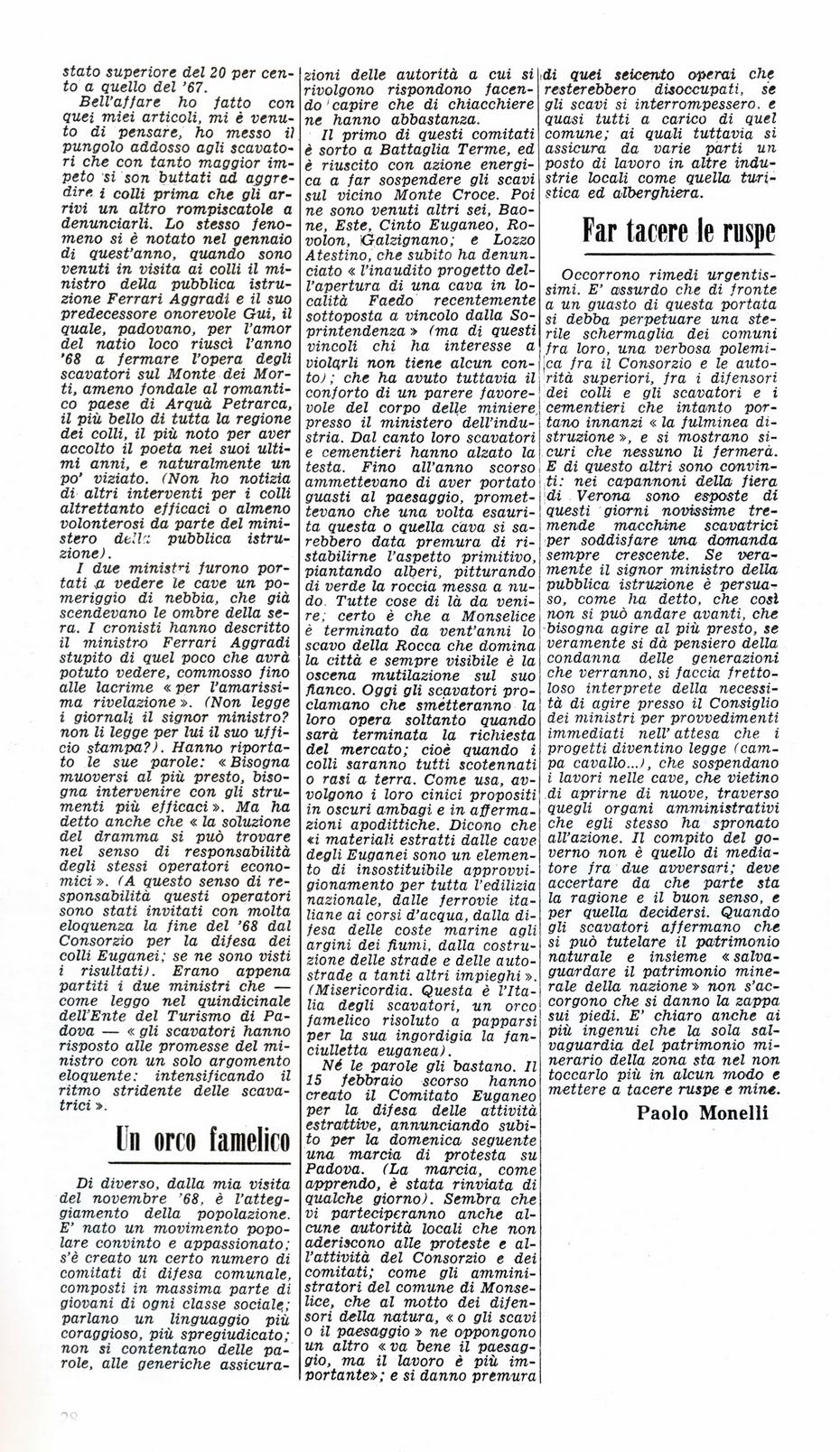 All'assalto dei colli Euganei. Articolo del 28 febbraio 1970, seconda parte.