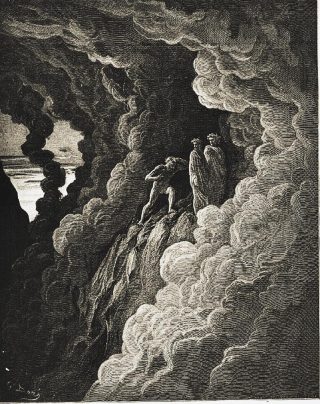 Gustave Doré, Marco Lombardo segue i due poeti (Purgatorio, Canto XVI).