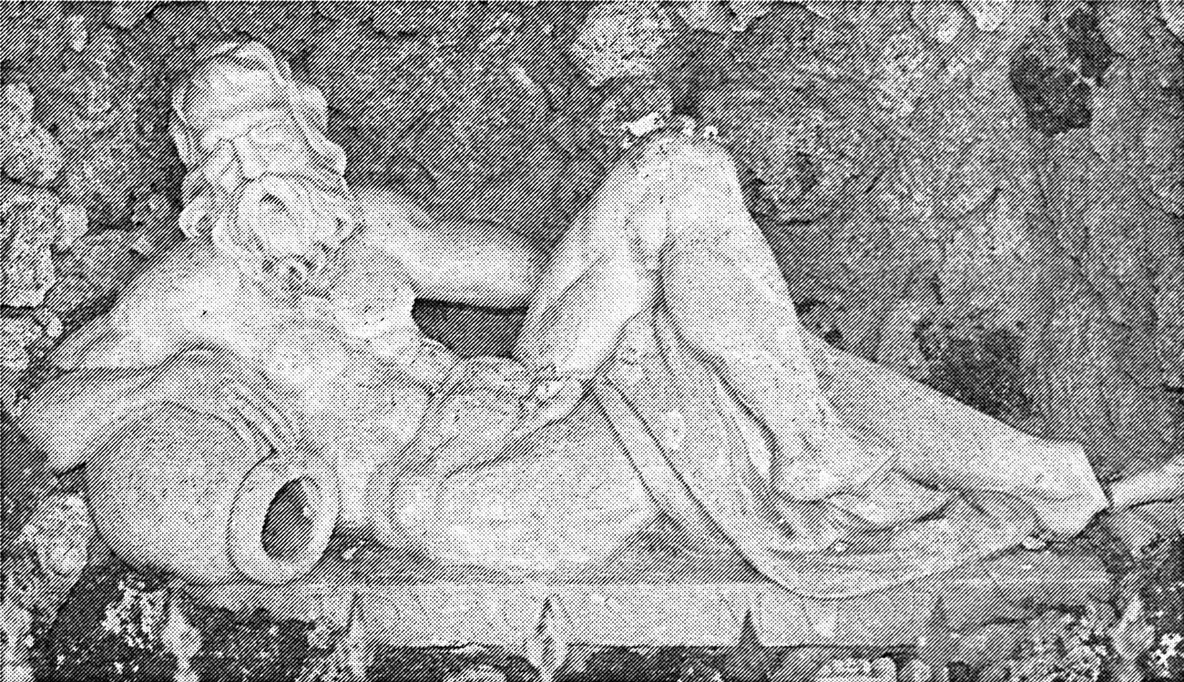 Castello del Catajo, raffigurazione scultorea del Medoacus major. 