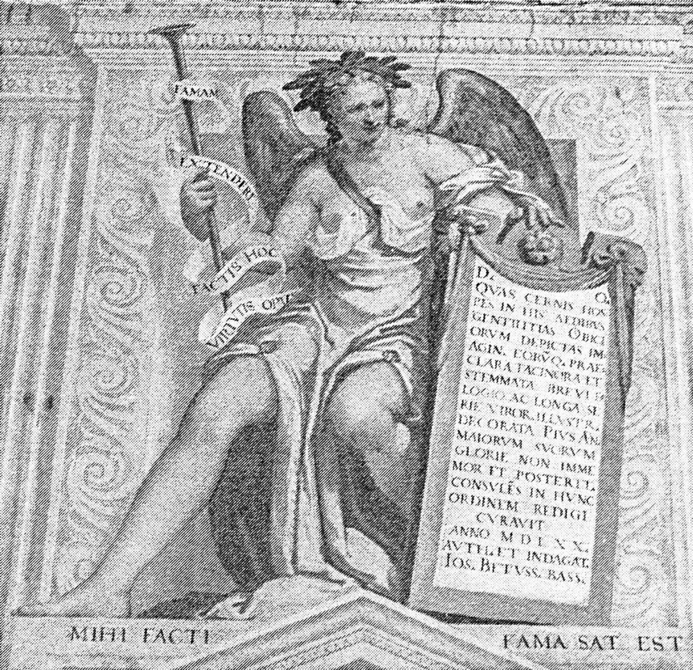Giambattista Zelotti, Allegoria della Fama, Sala dell'Albero Genealogico. Castello del Catajo, Battaglia Terme.